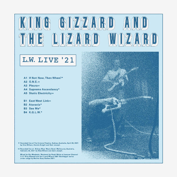 King Gizzard & The Lizard Wizard L.W. Live in Australia [REVERSE GROOVE] (CLEAR VINYL)