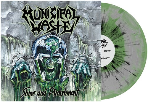 Municipal Waste Slime and Punishment - Gray & Mint Swirl W/ Black Splatter